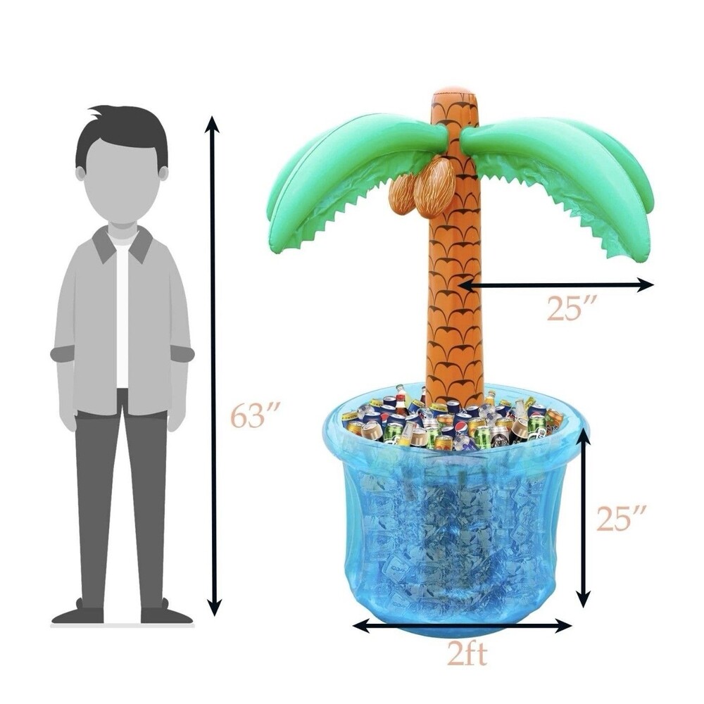 63'' Inflatable Palm Tree Cooler Summer Swimming Party Decor Floating Drink READ - Picture 5 of 10